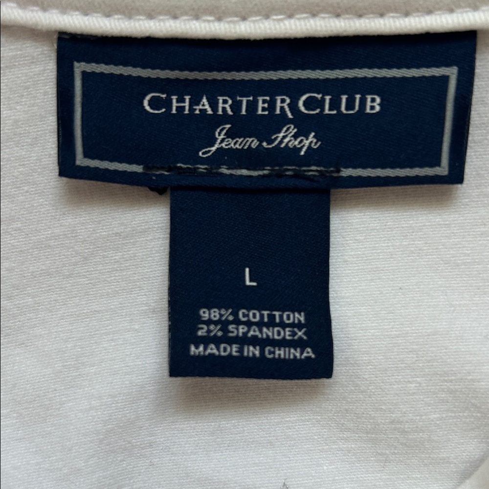 Women’s Charter Club White Denim Jacket with Button Front Size L - Picture 10 of 10